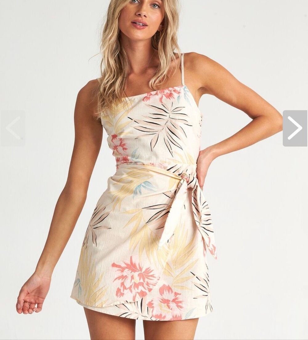 Billabong Island Hopper linen blend Dress Whisper size M